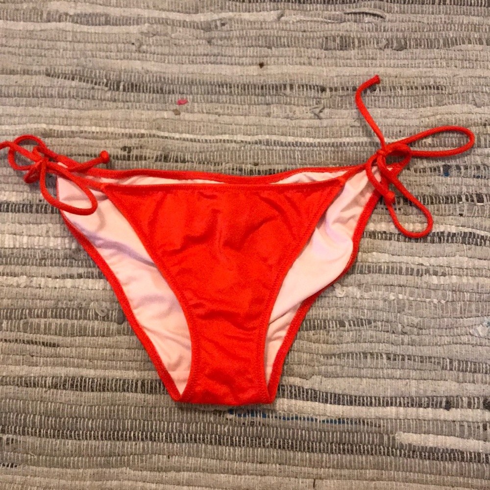 Ruched-Back Bikini Bottom - Orange